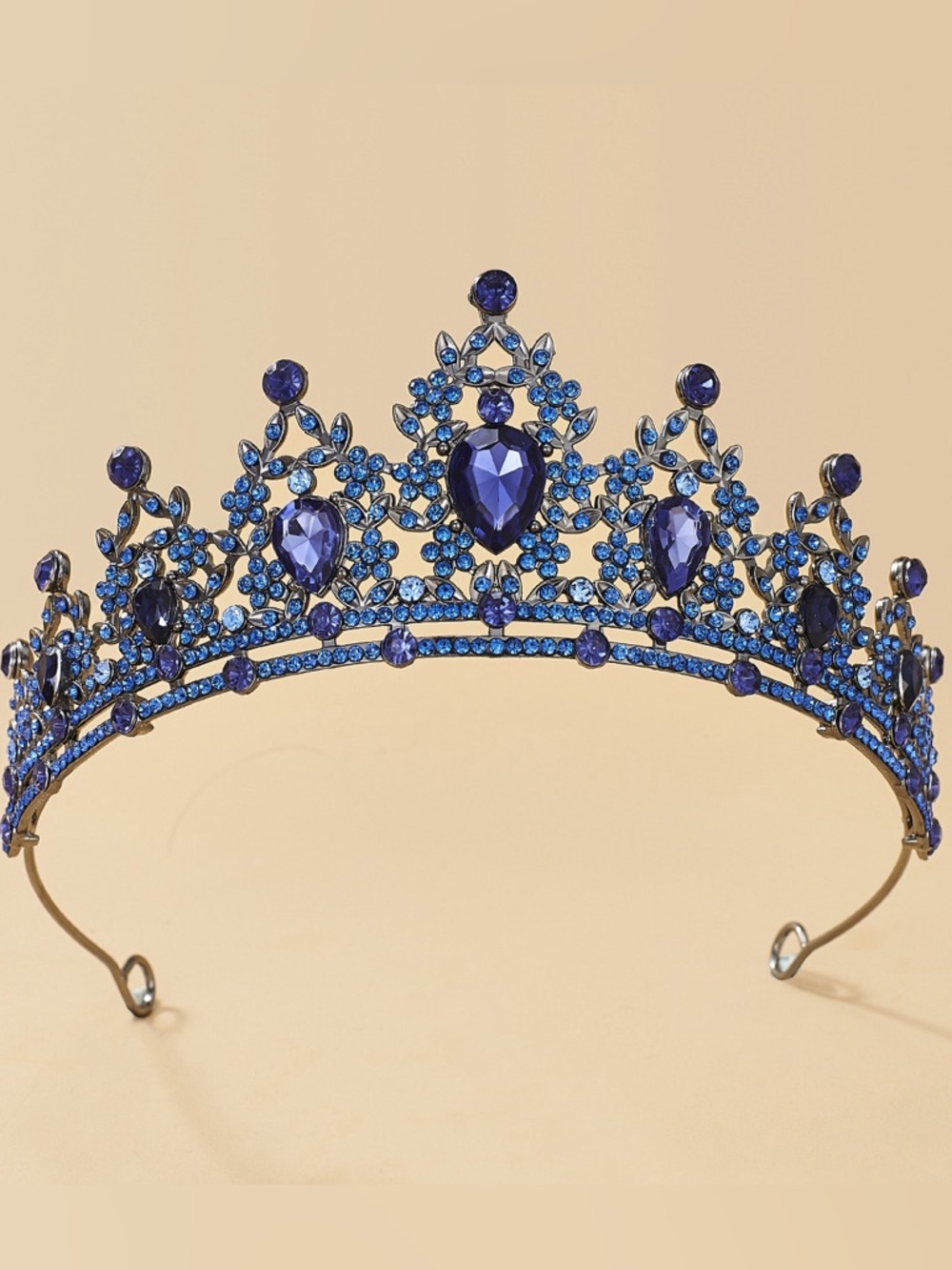 Royal Sapphire Blue Crystal Tiara Headband